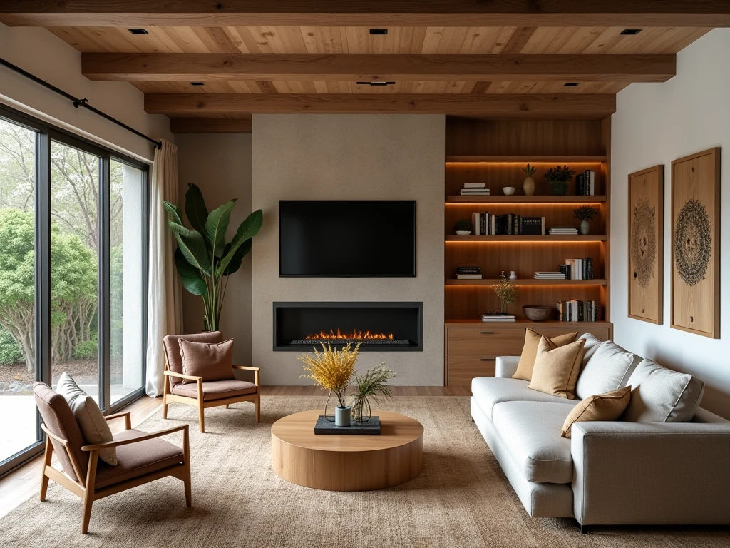 Residential interior design service with custom furniture and decor