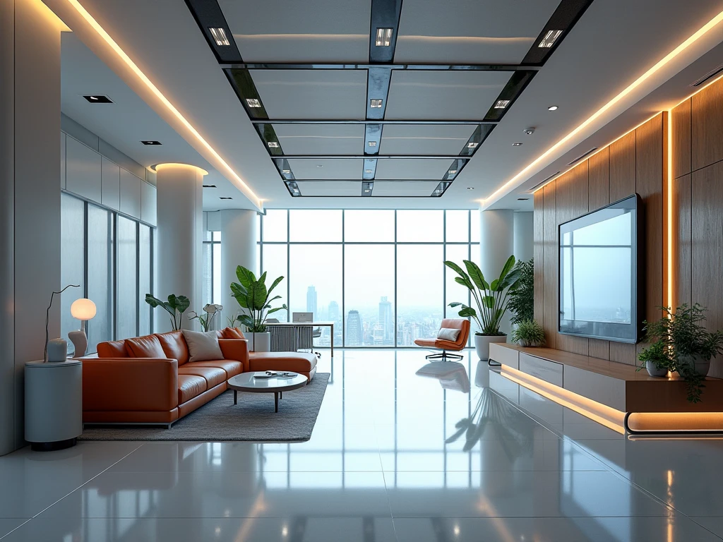 Commercial space design with professional styling and modern aesthetics
